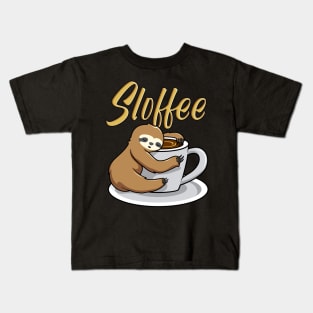 Sloffee Funny Sloth Coffee Mug Kids T-Shirt